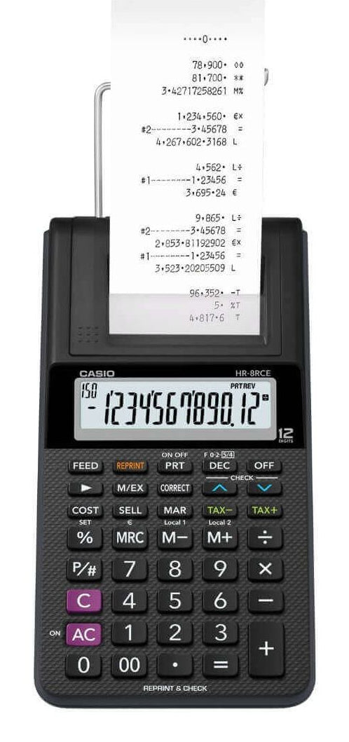 Calculatrice imprimante compacte 12chiffres  hr-8 Casio