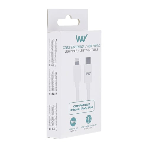 Câble lightning/usb-c 1m - charge rapide 20w