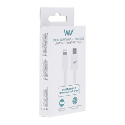 Câble lightning/usb-c 1m - charge rapide 20w