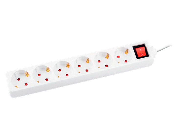 Multiprise 6 Prises avec Interrupteur 1,8m Blanc