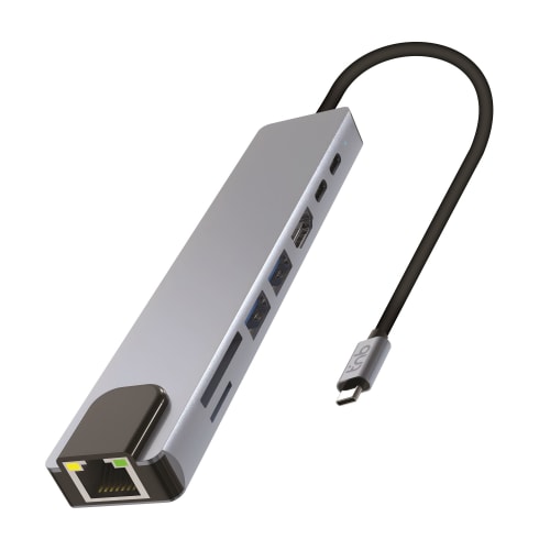 Hub USB-C 8 en 1 - Connectivité Étendue et Compacte