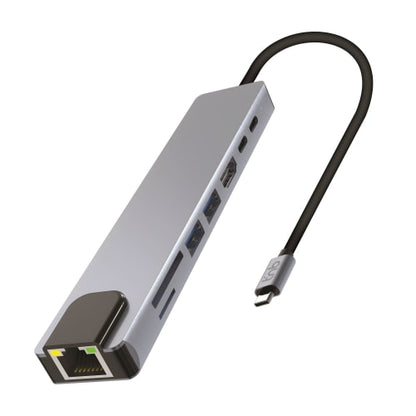 Hub USB-C 8 en 1 - Connectivité Étendue et Compacte