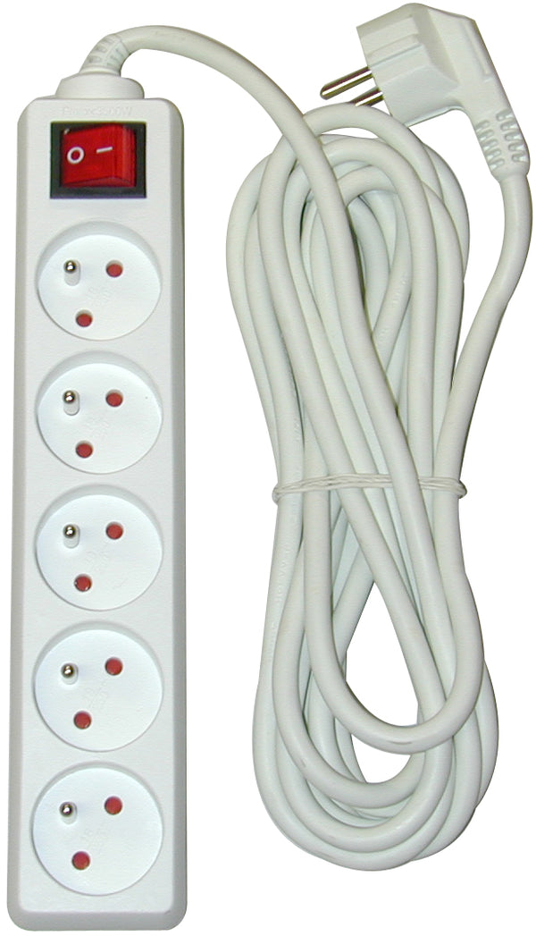 Multiprise 5 prises - cordon 4m avec interrupteur