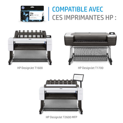 Cartouche d'encre HP 730 - gris 300 ml pour impressions nettes