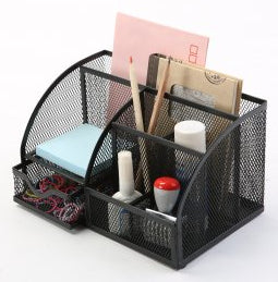Organiseur bureau mesh 5 compartiments- noir