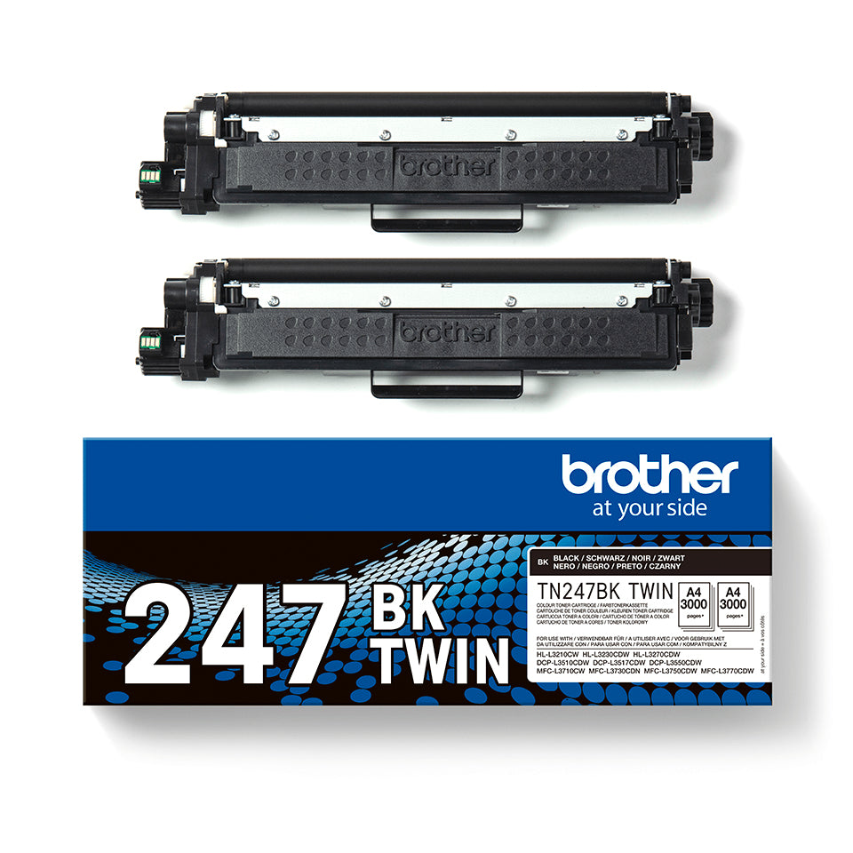 Pack toner noir tn247 - haute capacité 2x3000 pages