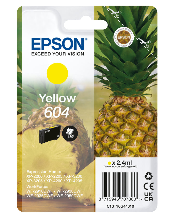 Cartouche d'encre Epson 604 jaune - rendement standard 130 pages