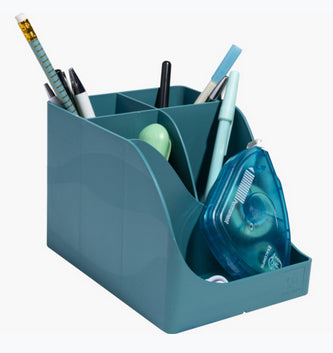 Pot crayons pen wave 5 compartiments-bleu pacifique