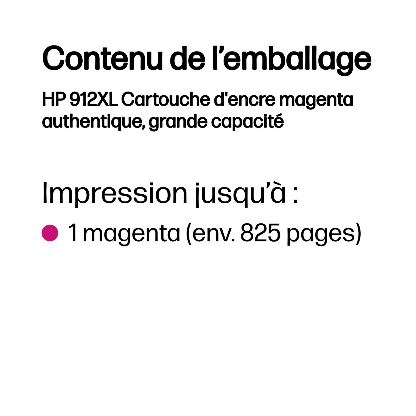 Cartouche d'encre HP 912xl magenta - haute capacité