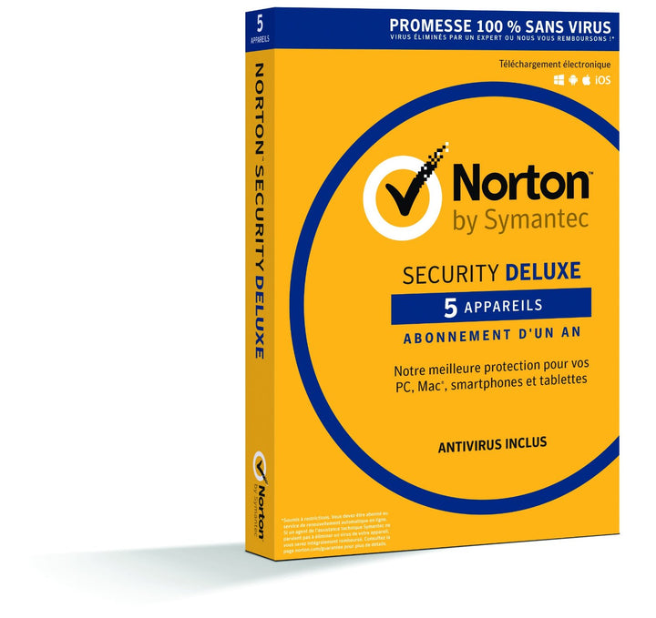 Antivirus Norton 360 deluxe - protection 5 appareils