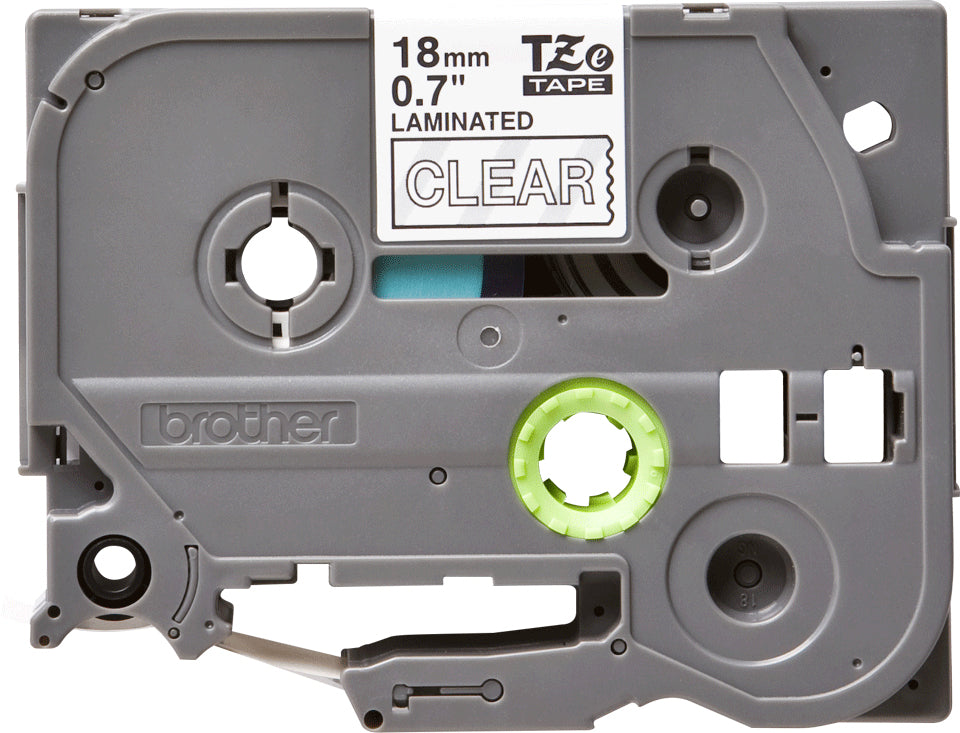Ruban Brother TZe-145 Blanc sur Transparent 18mm