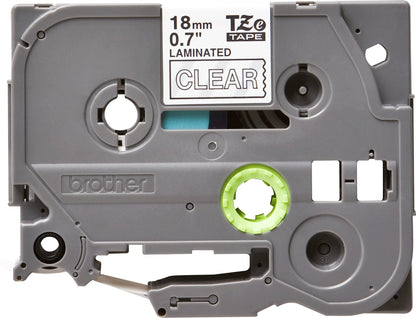 Ruban Brother TZe-145 Blanc sur Transparent 18mm