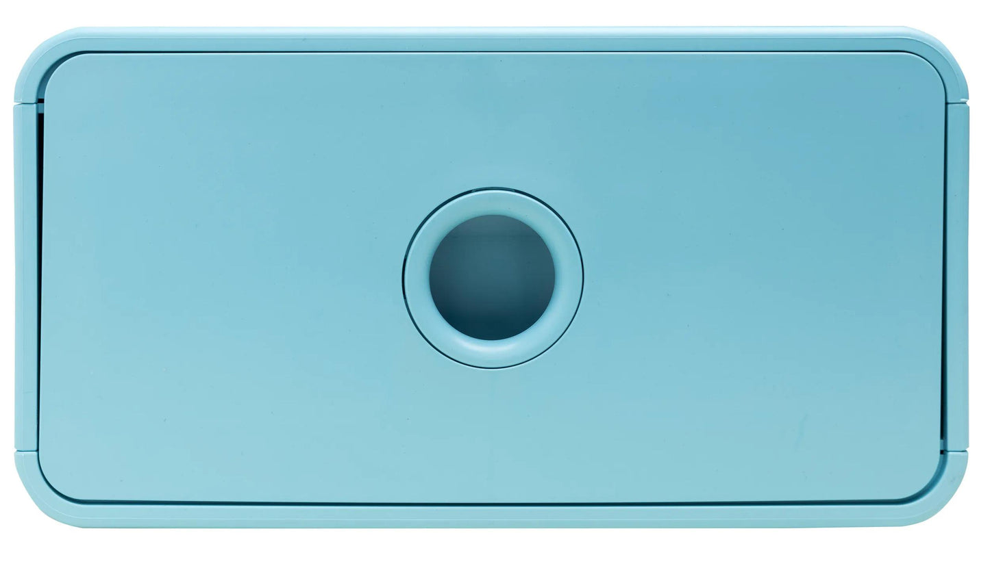 Boîte de Rangement 1 Tiroir - bleu givré