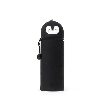 Trousse Legami 2-en-1 Silicone - Pingouin Rétractable