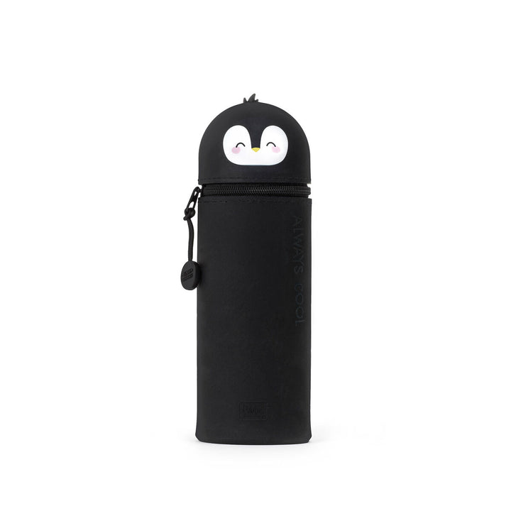 Trousse Legami 2-en-1 Silicone - Pingouin Rétractable