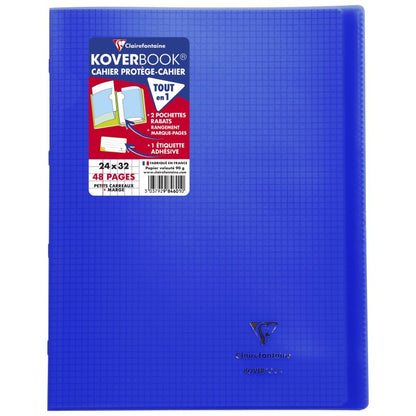 Cahier koverbook 48 pages quadrillé 5x5 24x32 - couverture solide