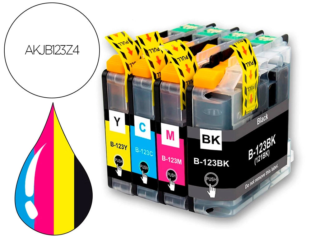 Pack 4 cartouches compatibles Brother LC123 - impression économique