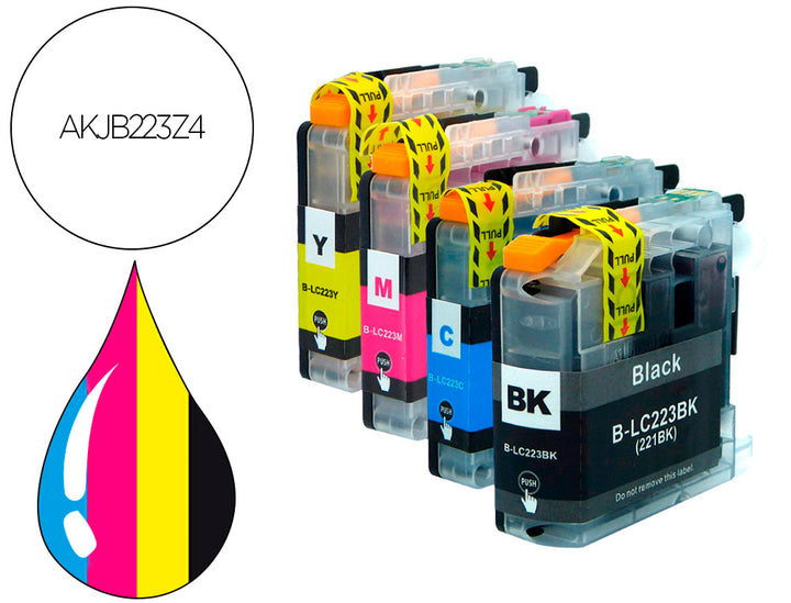 Pack 4 cartouches compatibles Brother  lc223 - 550 pages