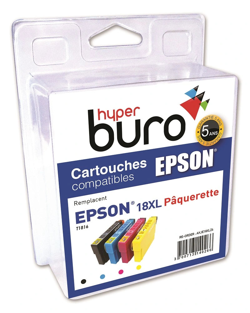 Pack 4 cartouches compatibles epson T18XL paquerettes