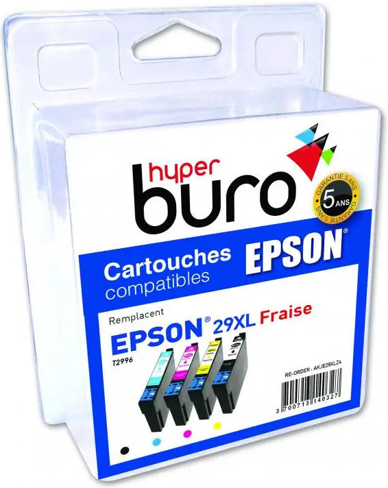 Pack 4 Cartouches Compatibles Epson T29XL fraise - Haute Capacité