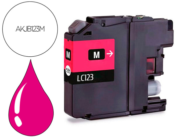 Cartouche d'encre compatible Brother LC123M Magenta - 10ml