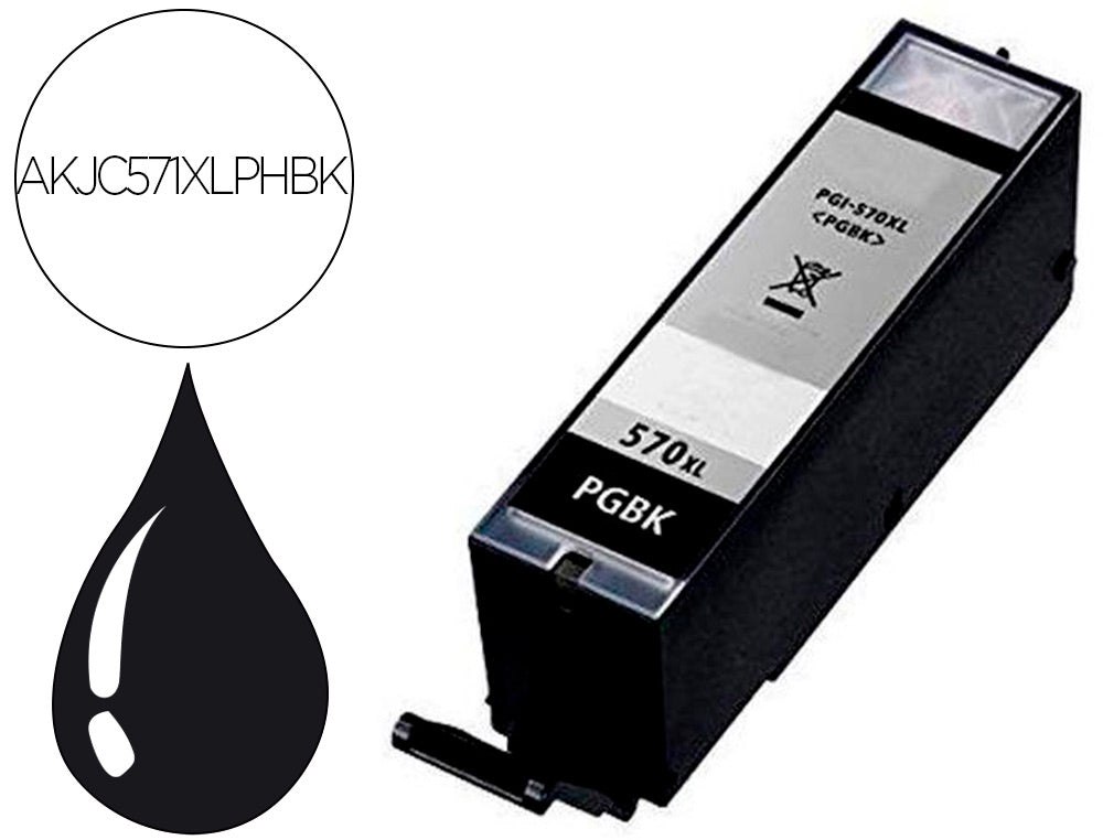 Cartouche d'encre compatible Canon CLI571PHBK photo noire