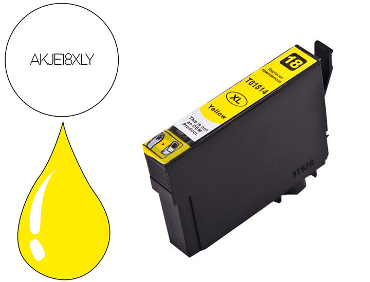 Cartouche d'encre compatible Epson T1814 jaune XL - 15ml - 450 pages