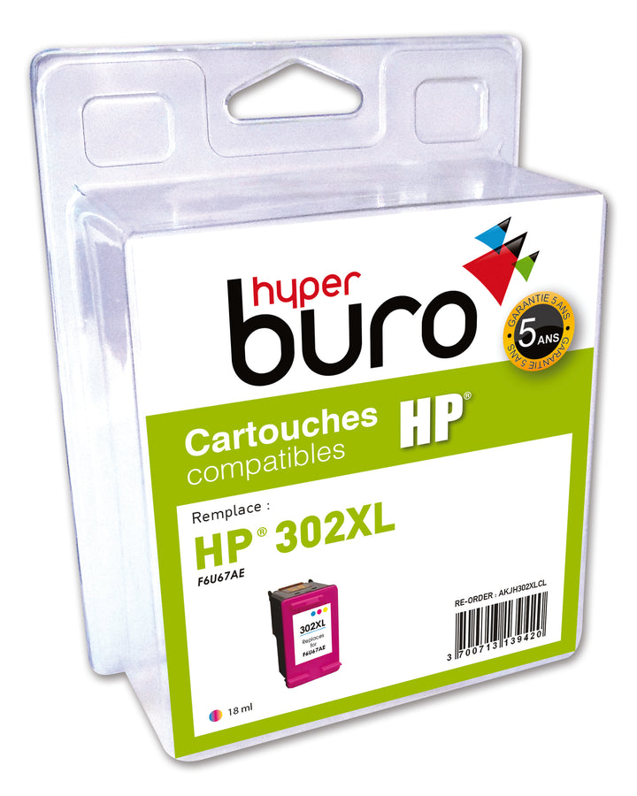Cartouche Compatible HP 302XL couleur 18ML