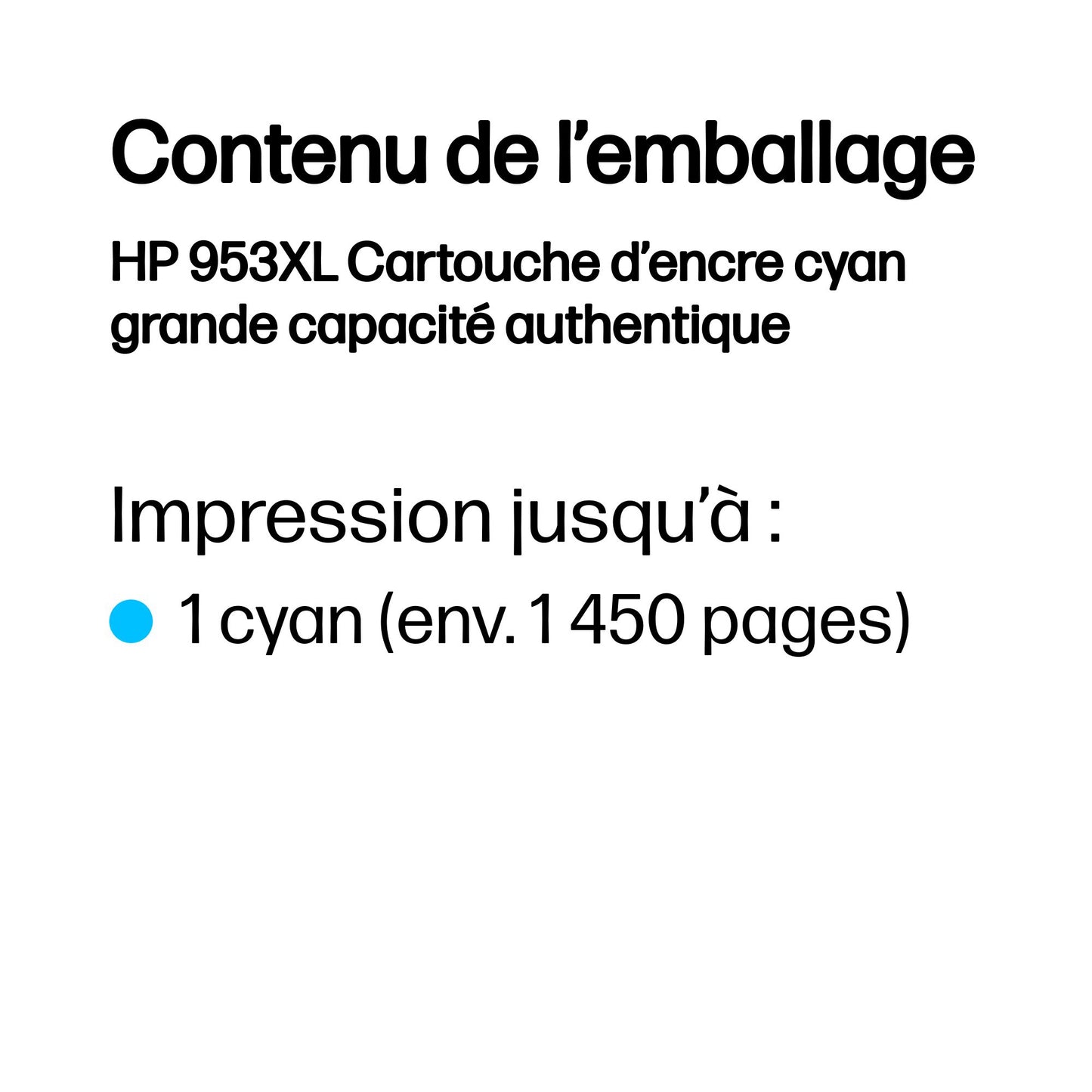 Cartouche d'encre HP cyan 953xl - haute capacité