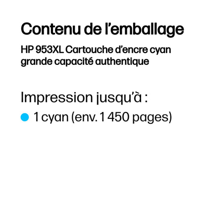 Cartouche d'encre HP cyan 953xl - haute capacité