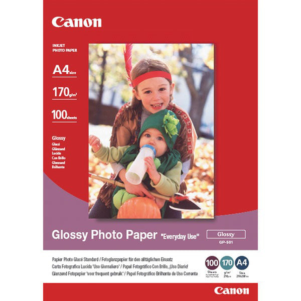 Papier photo Canon a4 170g - finition brillante, 100 feuilles