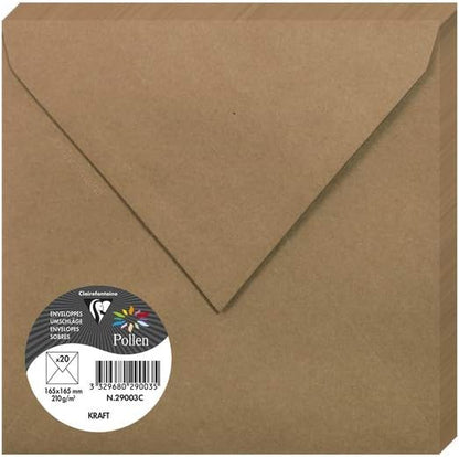 Enveloppes Pollen carrées 165x165mm - kraft 120g/m²