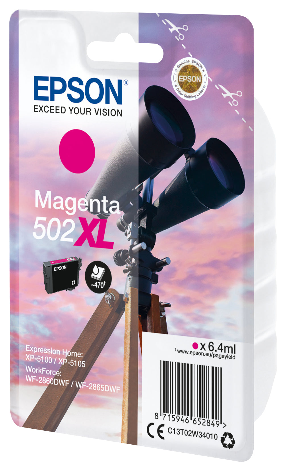 Cartouche d'encre Epson magenta 502xl - rendement élevé