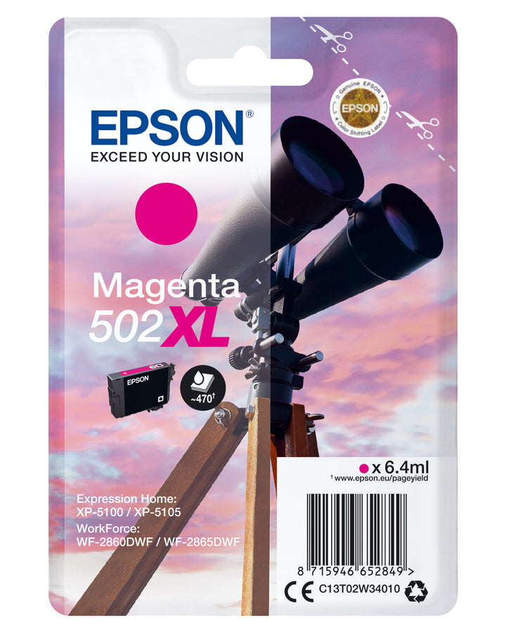 Cartouche d'encre Epson magenta 502xl - rendement élevé