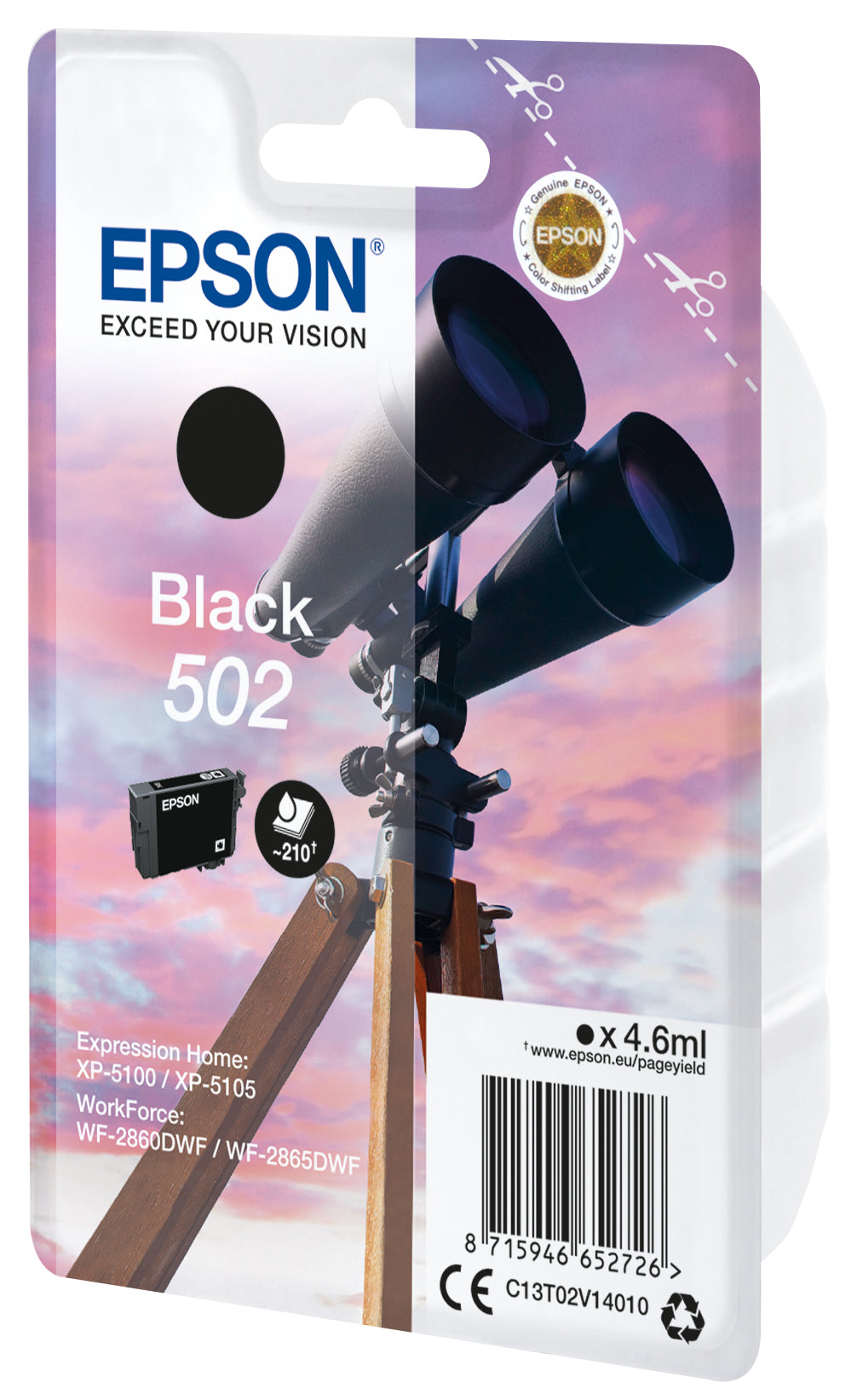 Cartouche d'encre Epson noire 502 - rendement standard