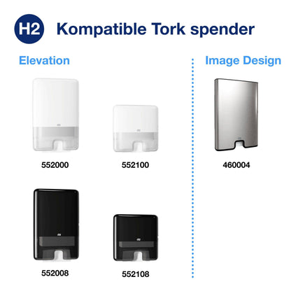 Essuie-mains blanc compresses Tork H2 -170 feuilles