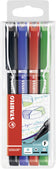 Feutre sensor pointe fine etui de 4 couleurs assorties