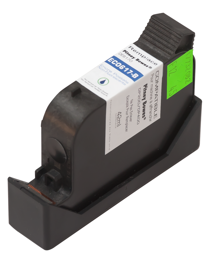 Cartouche machine à affranchir compatible - Pitney Bowes FS004256004 / DE6170 - bleue