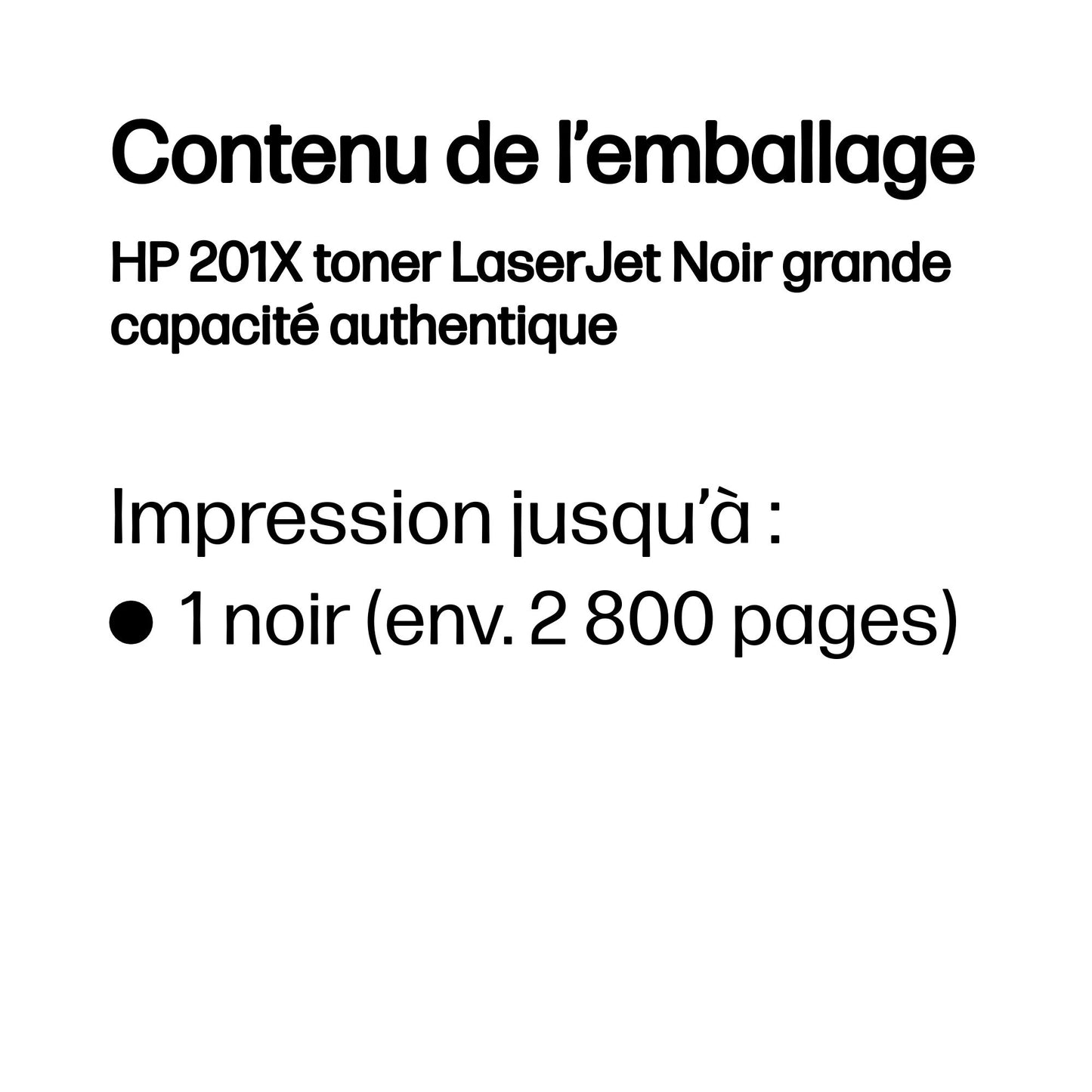 Cartouche toner HP 201x - noir haute capacité