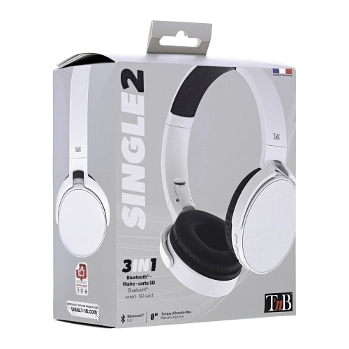 Casque bluetooth 5.0 gris - confort et polyvalence