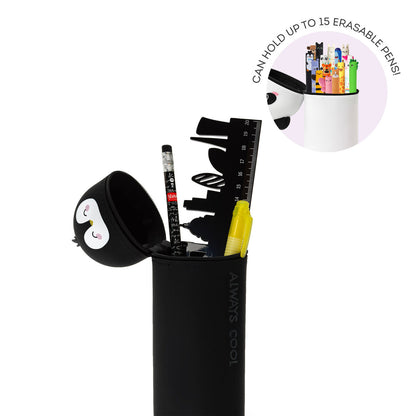 Trousse Legami 2-en-1 Silicone - Pingouin Rétractable