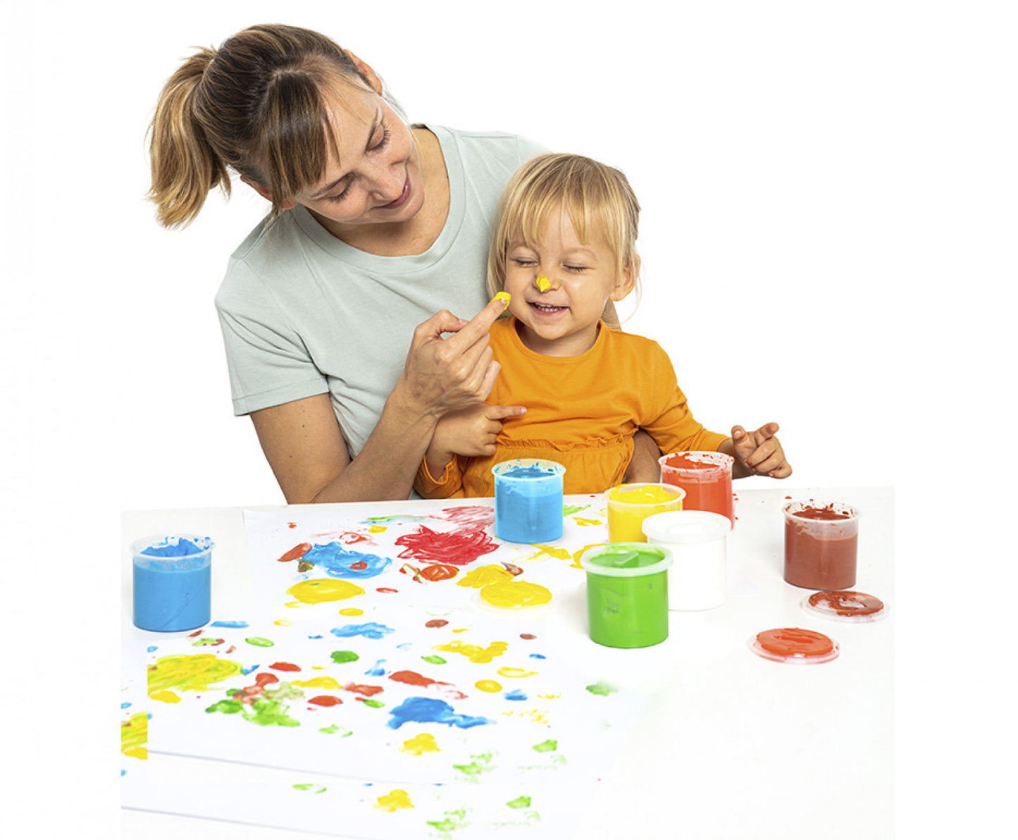 Peinture gouache doigt - set de 6 couleurs lavables