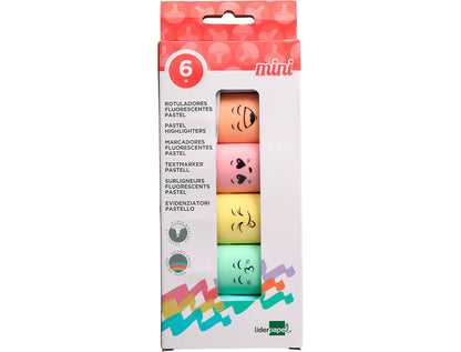 Surligneurs Mini Pastel Assortis - 6 Couleurs