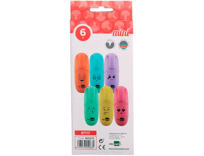 Surligneurs Mini Pastel Assortis - 6 Couleurs