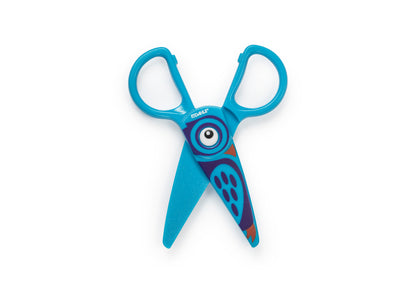Ciseaux Sécurité Enfant 12cm - Motif Hibou Bleu