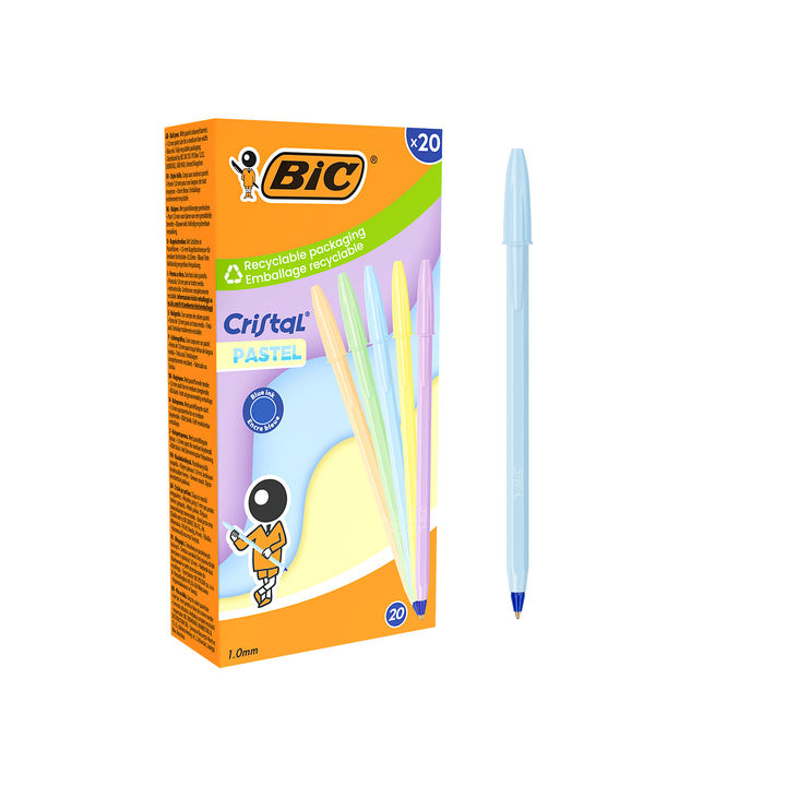 Stylo bille pastel - Pointe fine 0,8 mm, encre bleue