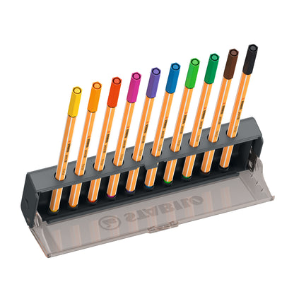 Feutres Pointe Fine 0,4 mm - Étui de 10 couleurs assorties