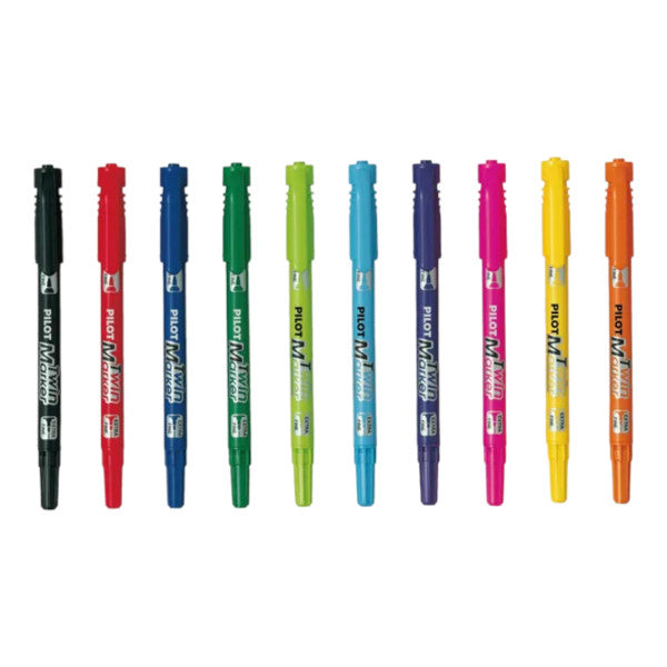 Marqueurs double pointe - pack 10 couleurs assorties