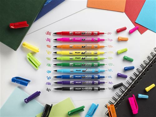 Marqueurs double pointe - pack 10 couleurs assorties