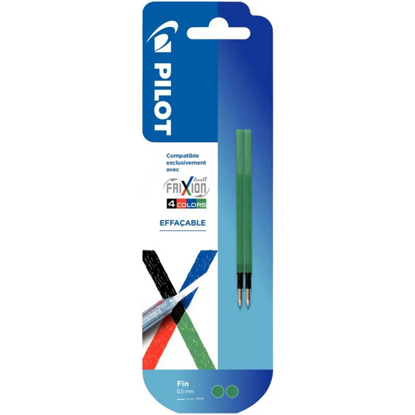 Recharge stylos 4 couleurs - encre effaçable verte